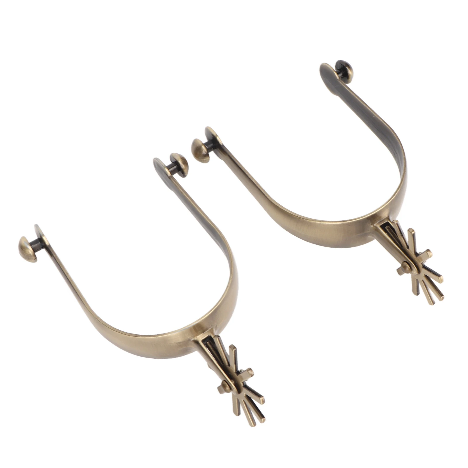 قطعتان من حوامل الحصان الغربية المقاومة للصدأ من سبائك الزنك الاحترافية مع معدات قابلة للتدوير للرجال #2