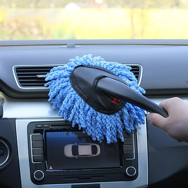 Car Dust Removal Made Easy-Small Duster Wipe Soft Brush Cleaning Brush, Mini Bristle Brush & Nanofiber Car Interior Accessories