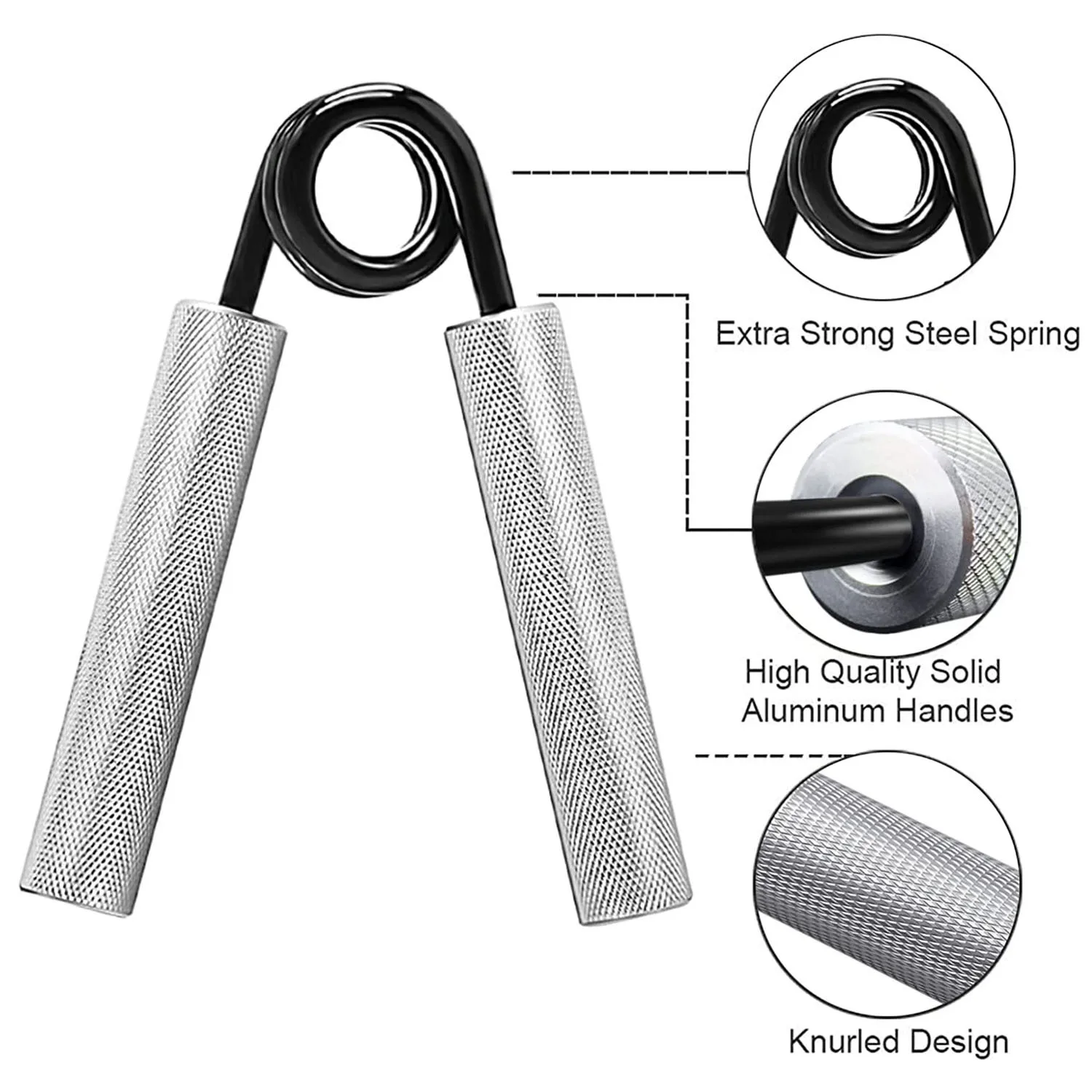 Metal Heavy-Duty Hand Grip for Home Fitness - Arm and Wrist Training Spring Steel Finger Strength Exercise Equipment for Men