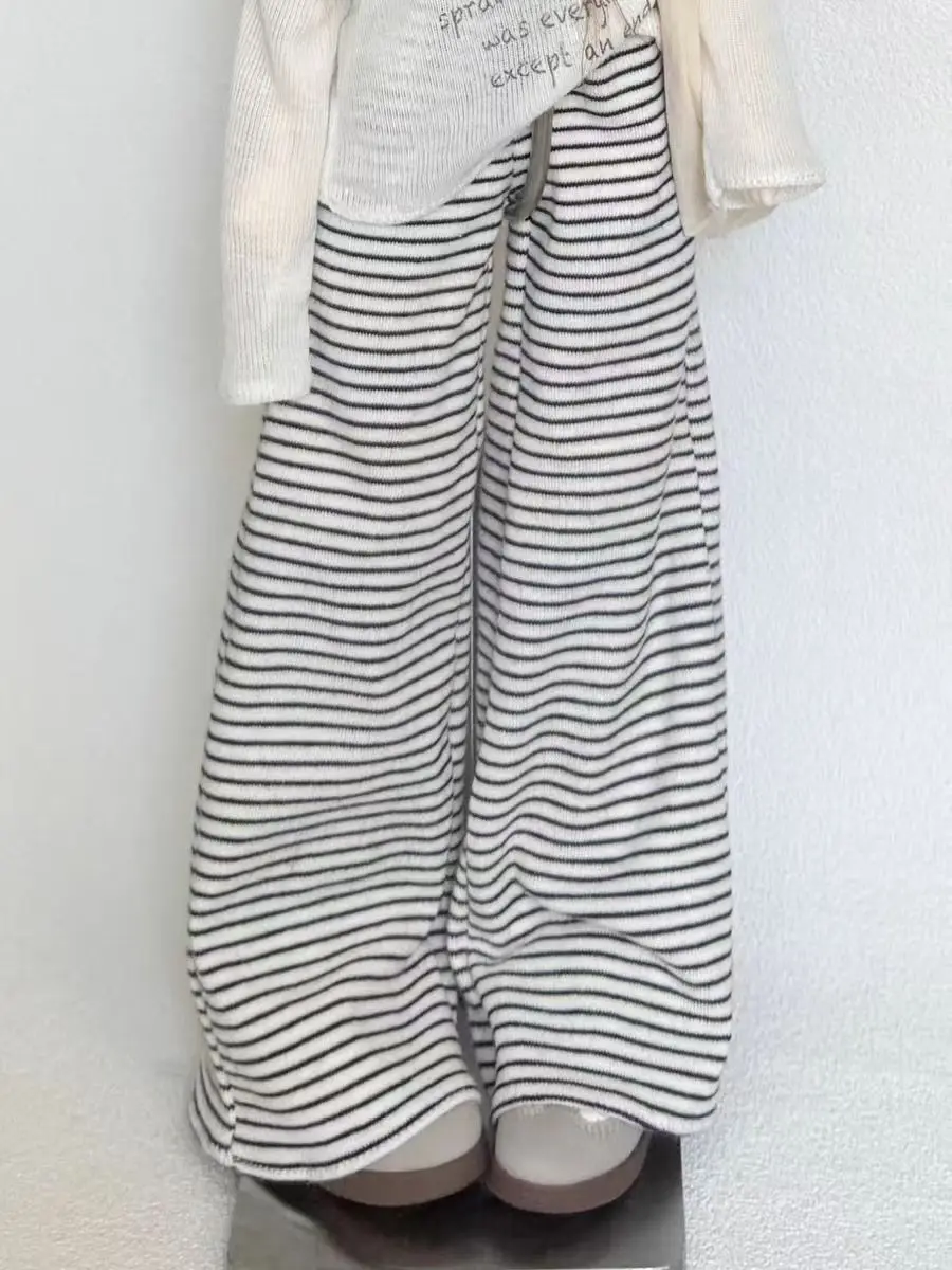 Roupas de boneca bjd (1/4 bjd), roupas de bebê, lazer, caminhada, conjunto de capa, vestido listrado, calças compridas, bolsa de pano, roupa de boneca moderna