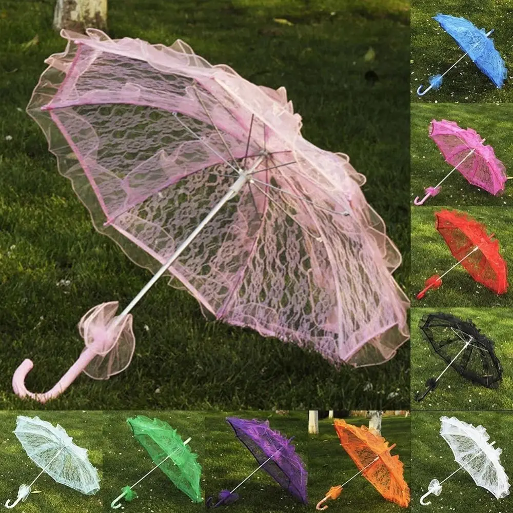 Colorful Lace Florals Bridal Umbrellas for Wedding Party Craft Flowers Wedding Decor Props Accessories