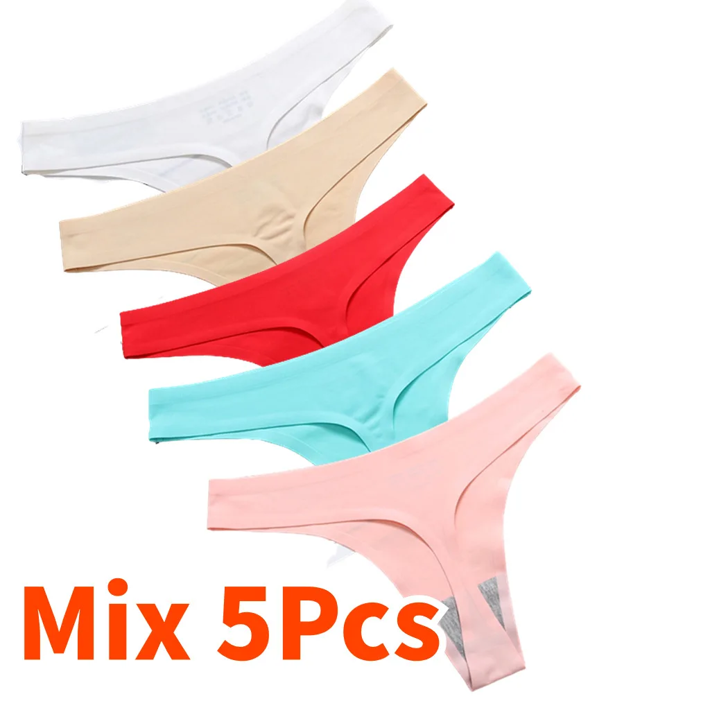 Women's Silk Panties Thin Thongs 1/3/5/Pcs Lots L XL XXL 3XL 4XL Plus Size Summer Sexy Lingerie G-string Panties трусы женские