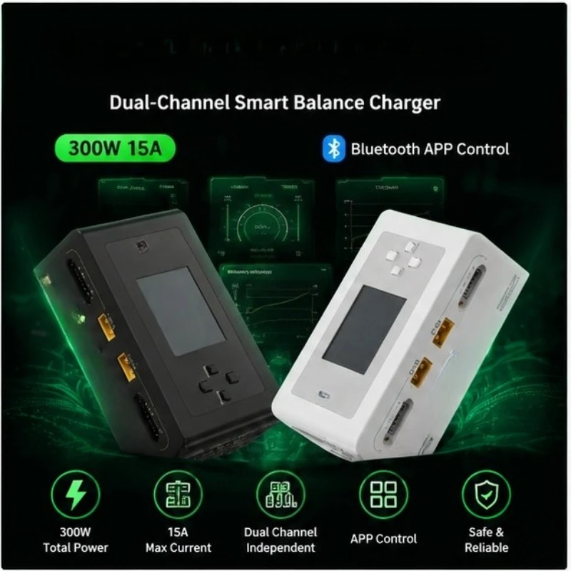 

300W D300Plus Drone Charging 1-6S Lithium Battery Intelligent Dual Channel Balanced Charger15A with Bluetooth APP Charger