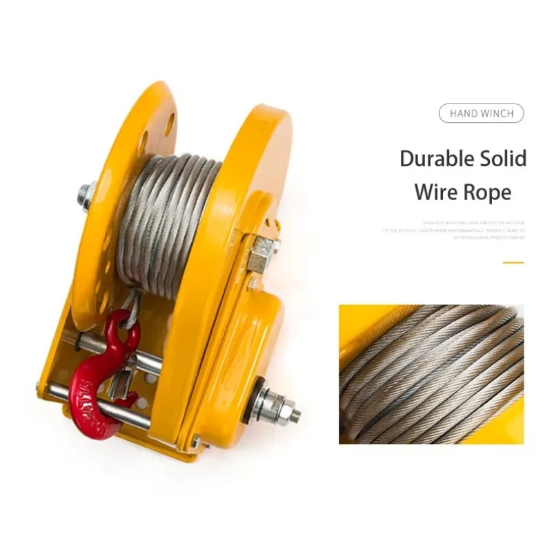 

14aBaot 1200lbs Brake Winch Two Way Self Locking Cable Hand Winch for Goods Lifting Lowering