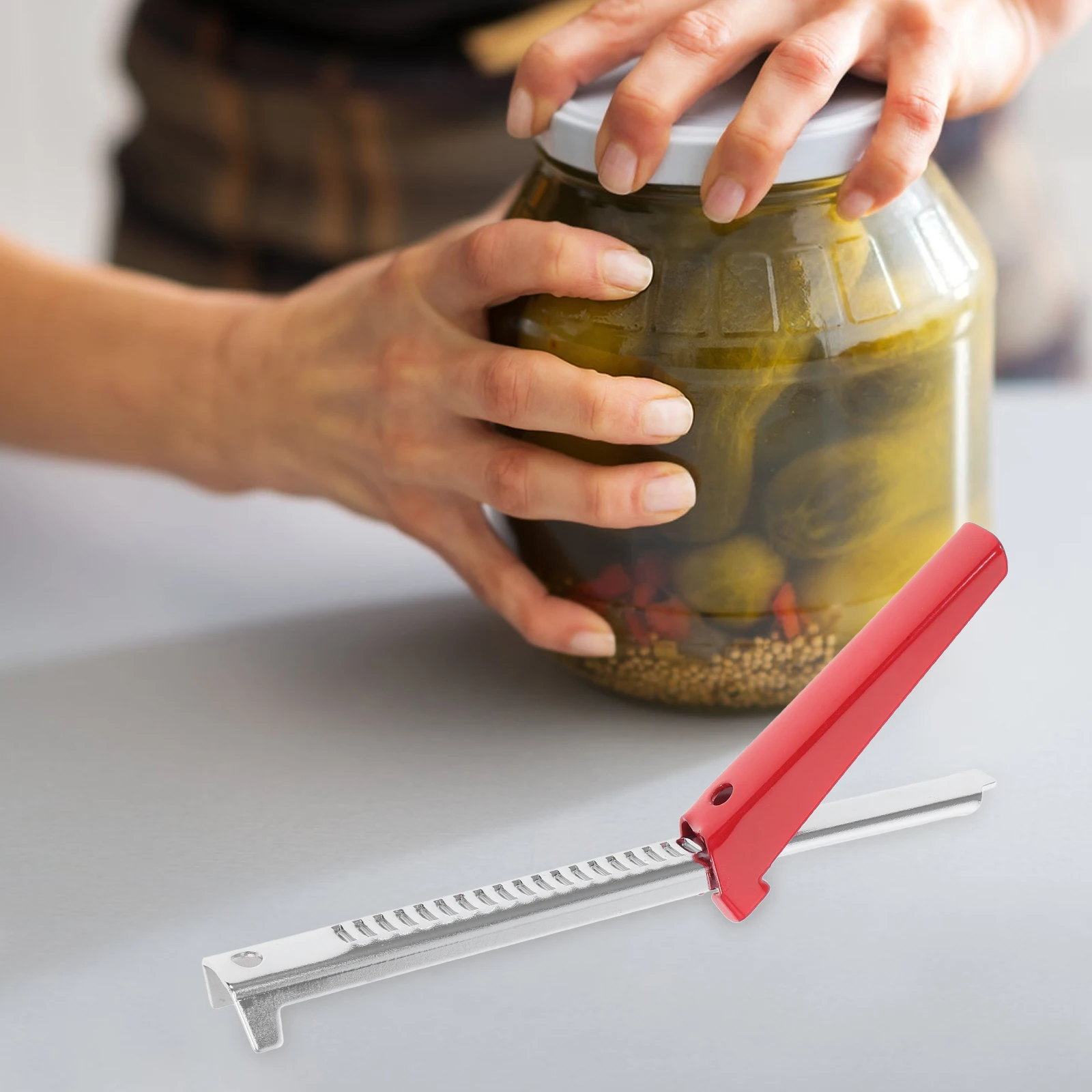 

Stainless Steel Adjustable Jar Opener Non Slip Lid Gripper Tool for Weak Hands Seniors Multi Functional Bottle Opener Kitchen