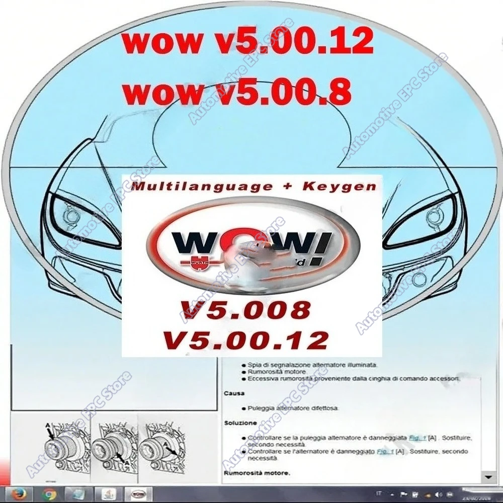 New W-ur-th WOW V5.00.12 WOW 5.00.8 obd2 scanner R2 Software Multi-languages with Keygen For Tcs Multi-diag Car Diagnostic Tools