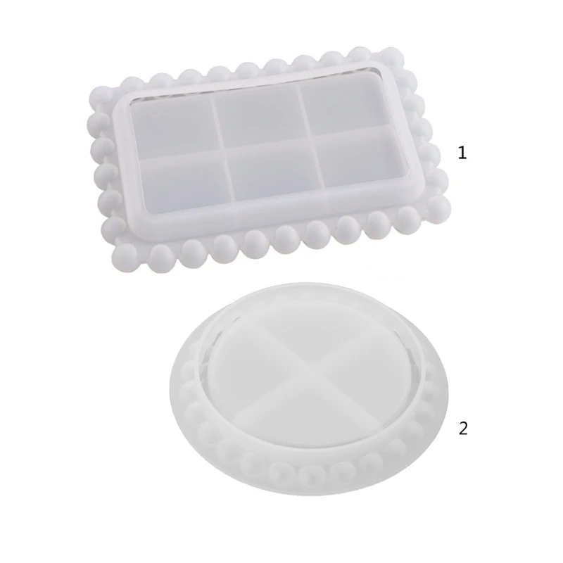 Y1UB Tisch Runde Perle Tablett Untersetzer Silikon Form Hause Dekoration Harz Casting Form