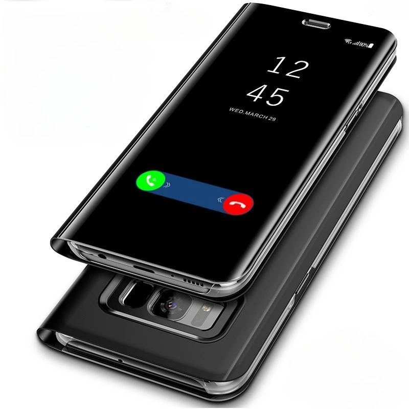 Casing Pelindung Cerdas Samsung Smart View Clear Mirror Untuk Galaxy S10 Plus S10+ S20 S21 S22 APP Smart Flip Cases