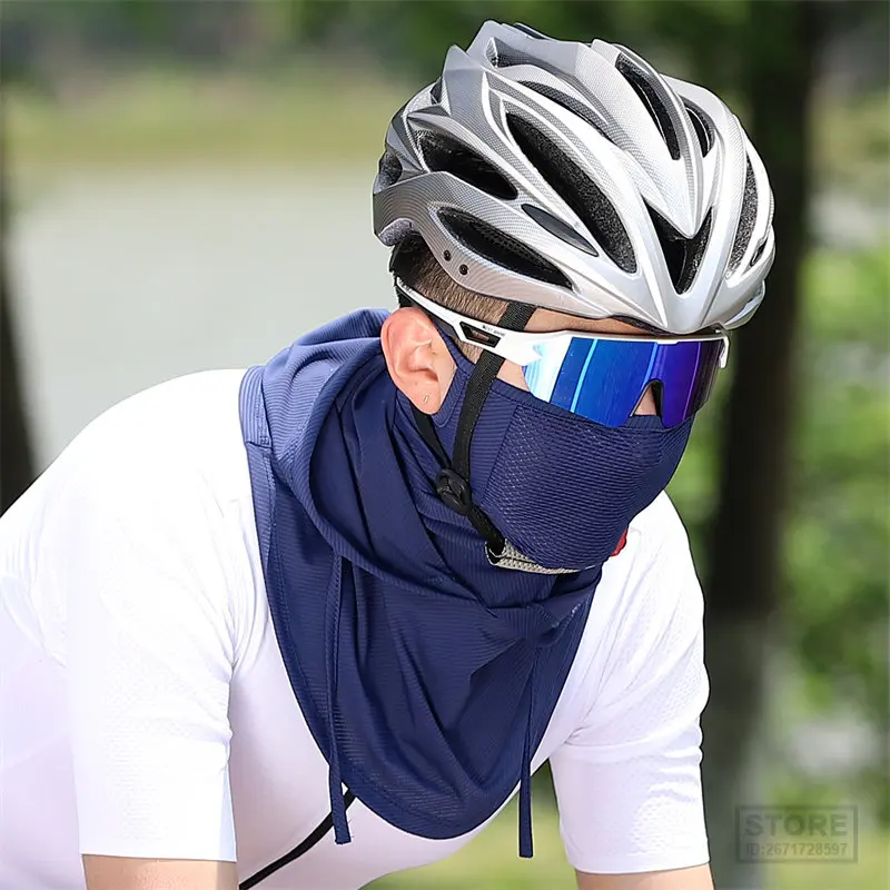 WEST BIKING Summer Full Face UV Protection Motorcycle Cycling Hood Ice Silk Balaclava Mask Hiking Fishing Hat Cooling Sport Gear