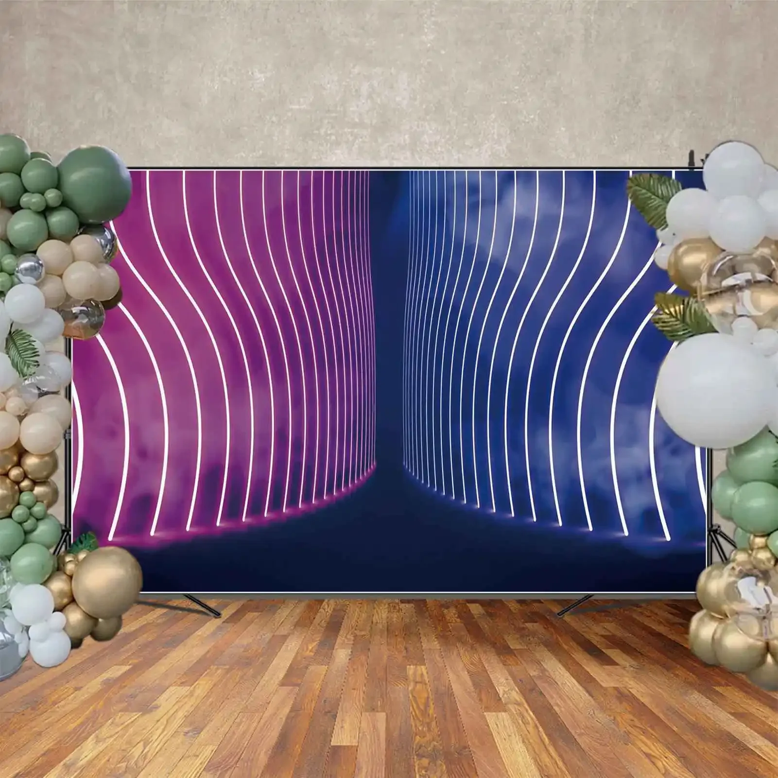 MOON.QG fondale insegna al Neon festa di compleanno luci rosa blu sfondo della parete personalizzato Got Talent Show Dance Stage Photo Booth