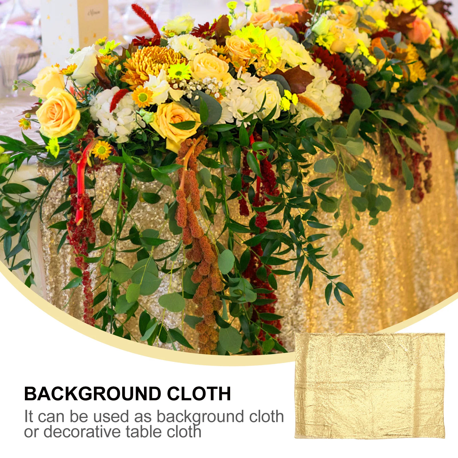 

1.2x1.8m Shimmer Gold Sequin Background Fabric Backdrop Draped Curtain Wedding Party Photo Booth Decoration Golden Fabric