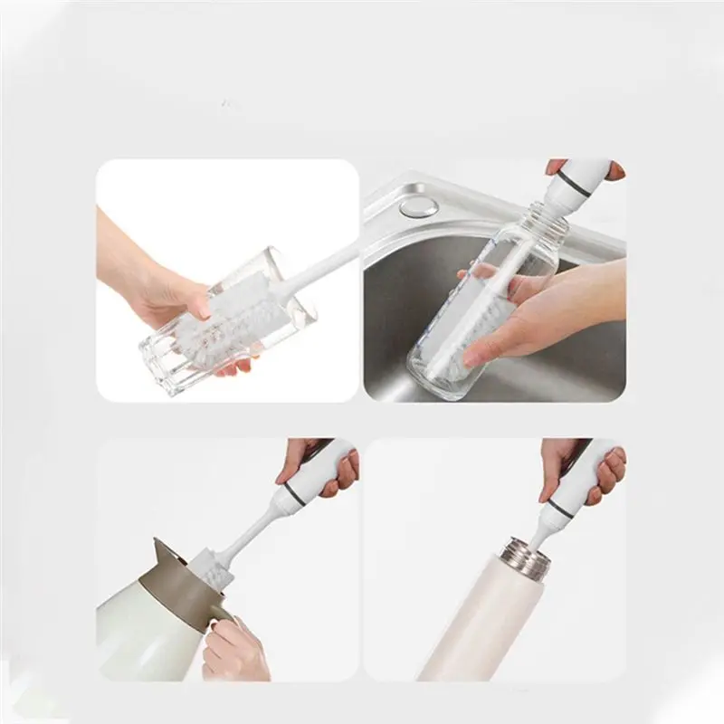 

2025+ Electric Milk Bottle Brush 2 in 1 Baby Bottle Cleaning Kit Nipple Cleaner Waterproof Electric Cup Brush
