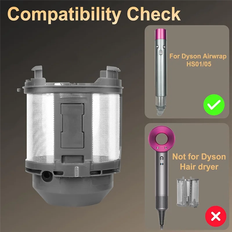 AT28-Innenfilterabdeckung, staubdicht, verstopfungssicherer Netzfilter für Dyson Airwrap HS01 HS05 Modelle