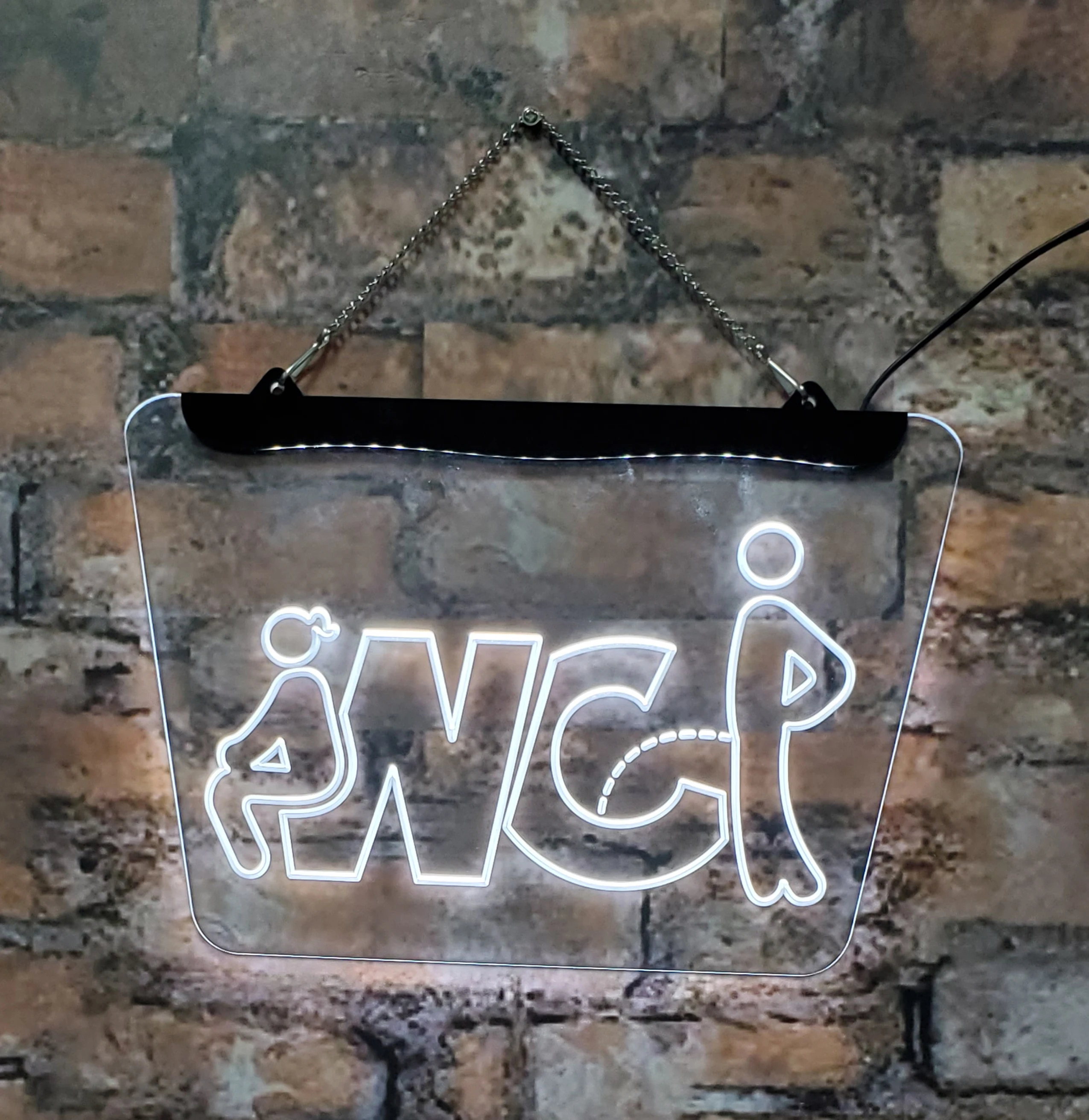 حمامات WC للرجال والنساء، أضواء نيون LED، ألواح أكريليك، ديكور منزلي، فن الحائط الداخلي، أزرق 30*40 لمحلات الغرف