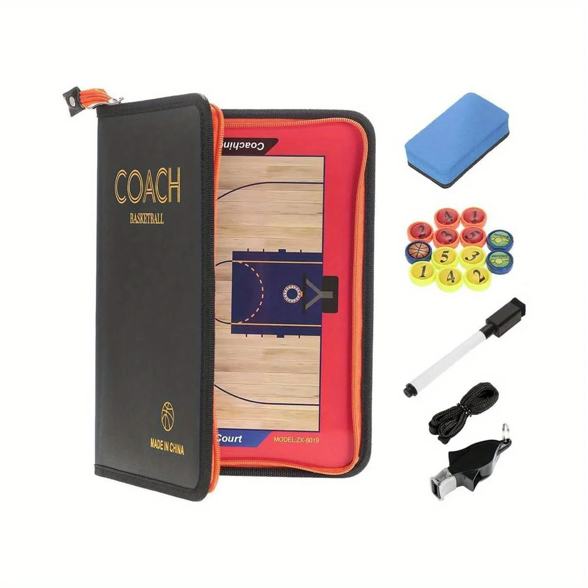 FANDAO Баскетбольная сумка на молнии, тактическая доска с пятью сторонами, обучающая демонстрационная книга, магнитная ручка с номером, сумка с магнитной этикеткой