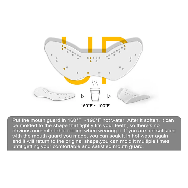 Koheel UP 1PC Stops Bruxism Lightweight Durability Braces Moldable Dental Mouth Guard for Nighttime Anti Teeth Grinding