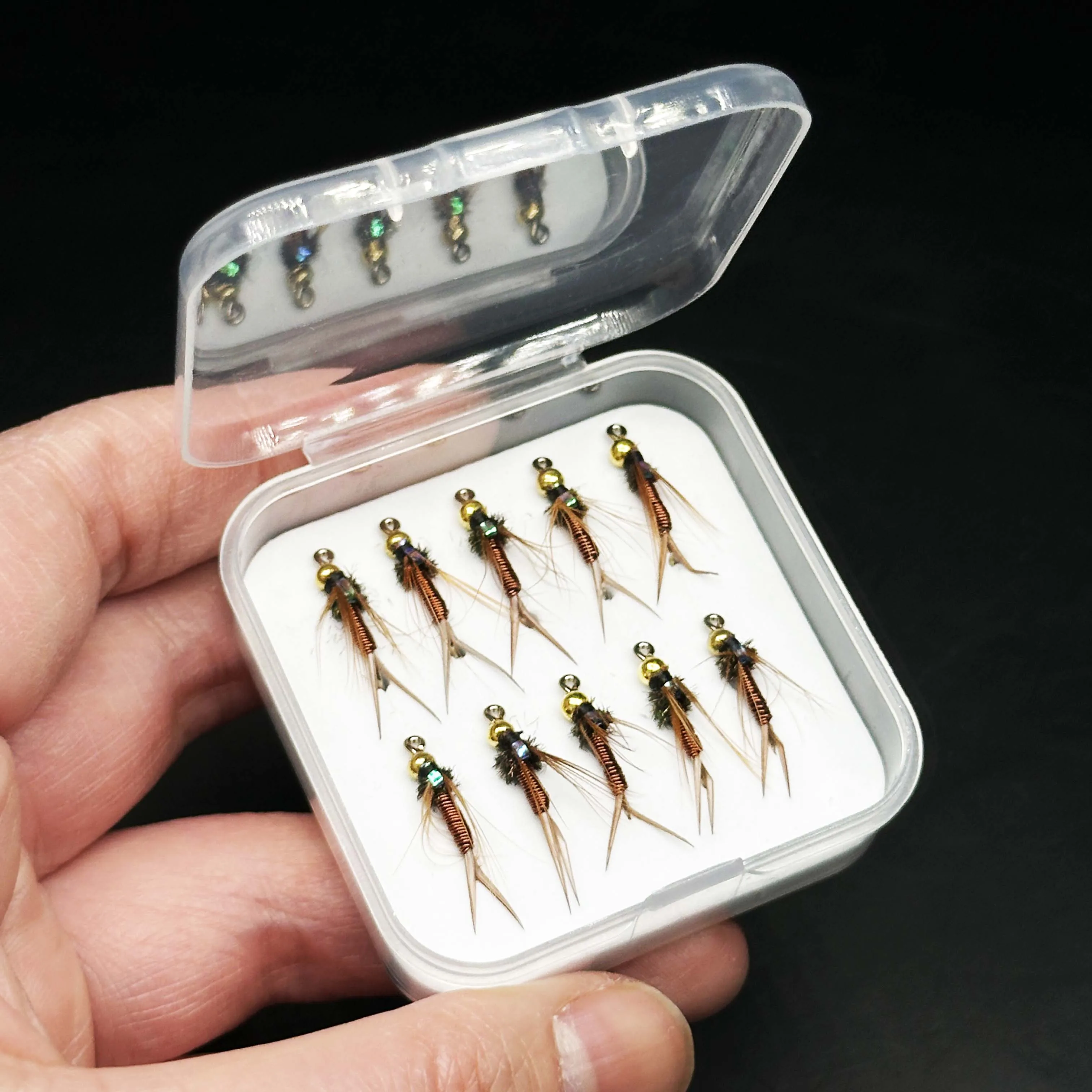 5/10 Stücke Fliegenfischen Lockt Künstliche Insekten Köder Brasshead Prinz Nymphe Süßwasser Forelle Lachs Hecht Bass Nass Flie Bionics Fliegen – Detail 5