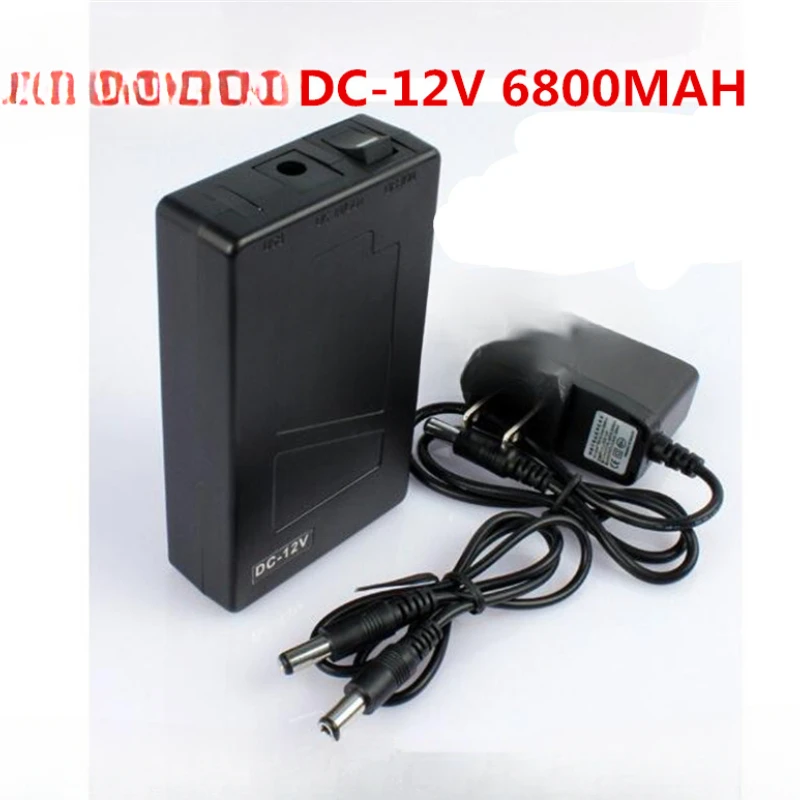 For CCTV Cam Monitor Portable Super Capacity Rechargeable Lithium-ion Battery Pack DC 12V 6800mAh EU/US Plug