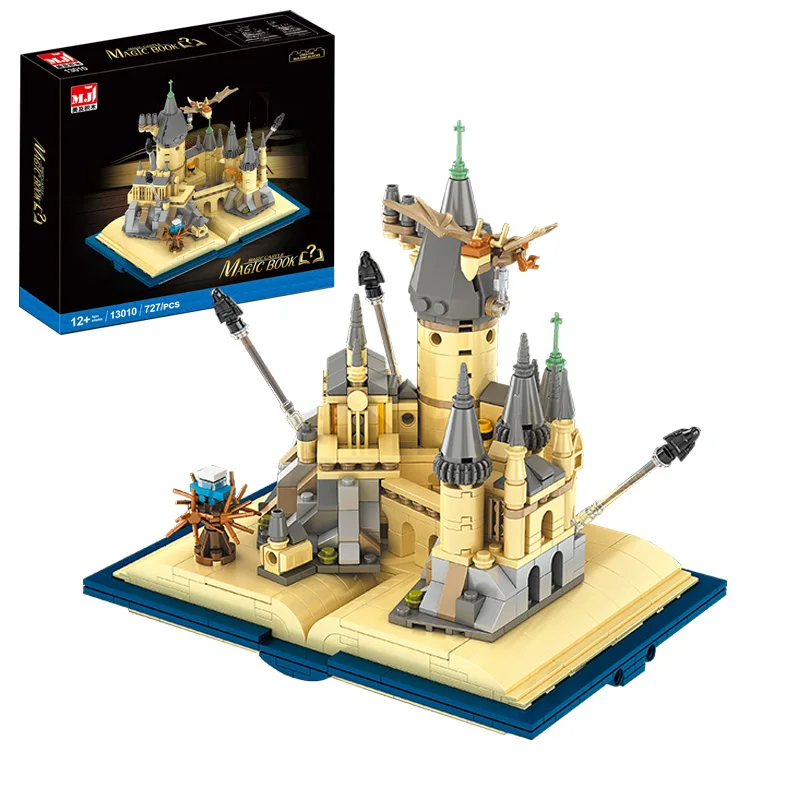 Hogwarts livro blocos de construção harry potter moc montagem modelo 3d dragão moc mini tijolo figura brinquedos para crianças presente natal