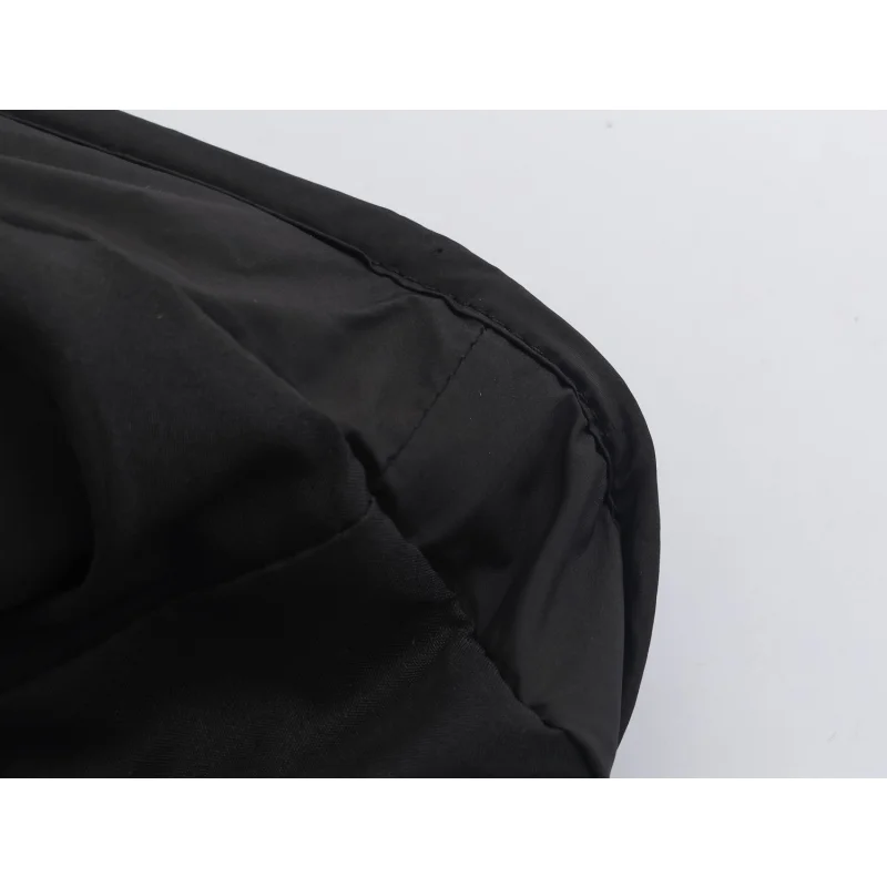 Damen-Freizeitjacke aus Baumwolle in Unifarbe mit Stehkragen, einzigartigem Designer-Look, Kordelzug in der Taille, lockerer Schnitt, Damen-Reißverschluss-Oberbekleidung – Detail 7