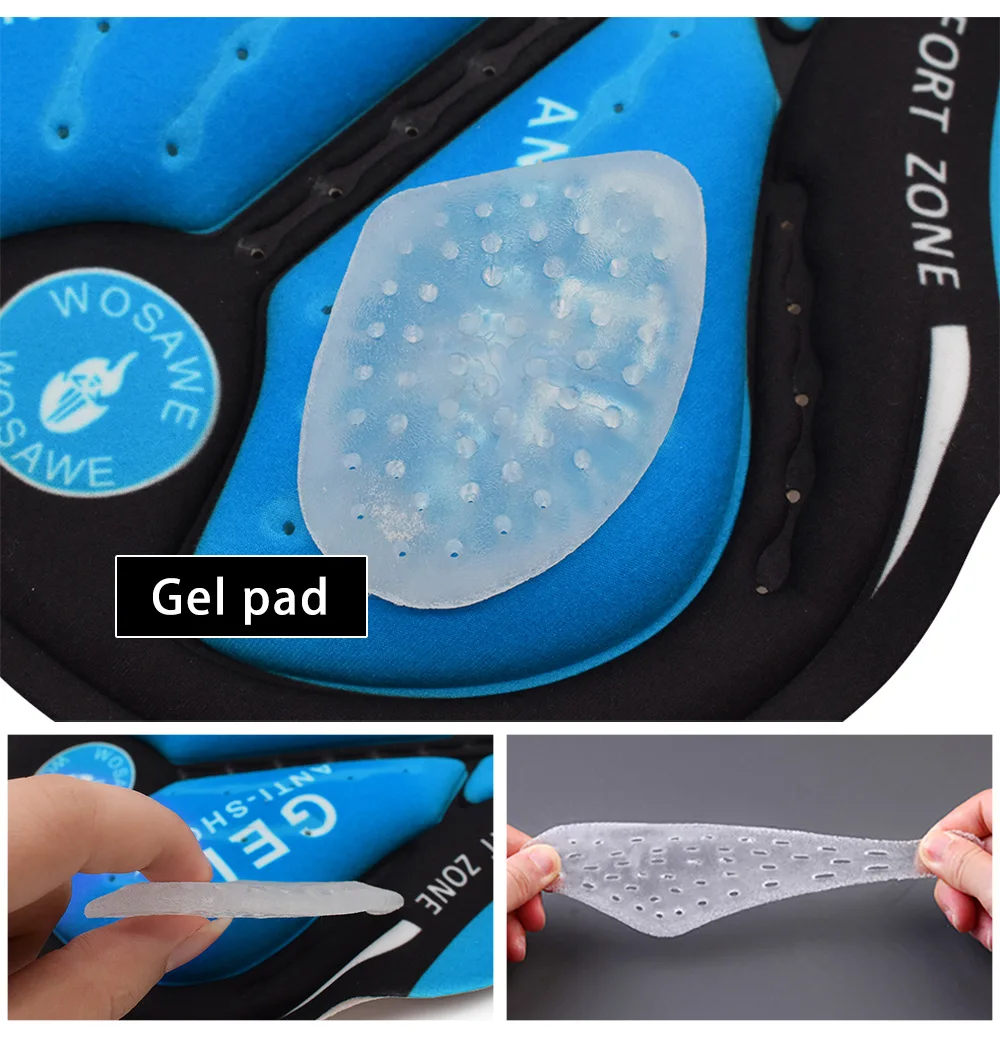 WOSAWE DIY 3D 5D Chamois Pad Silicone Foam for Cycling Shorts Riding Bike Bicycle Sports