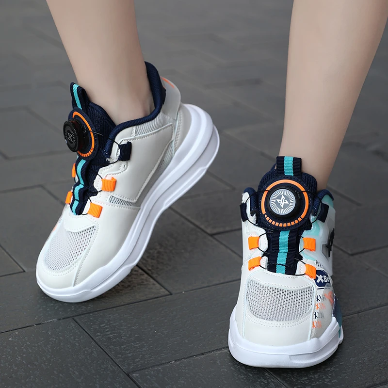 

Children's high-top single mesh turn buckle children's shoes canvas shoes boys and girls casual shoes breathable sports shoes