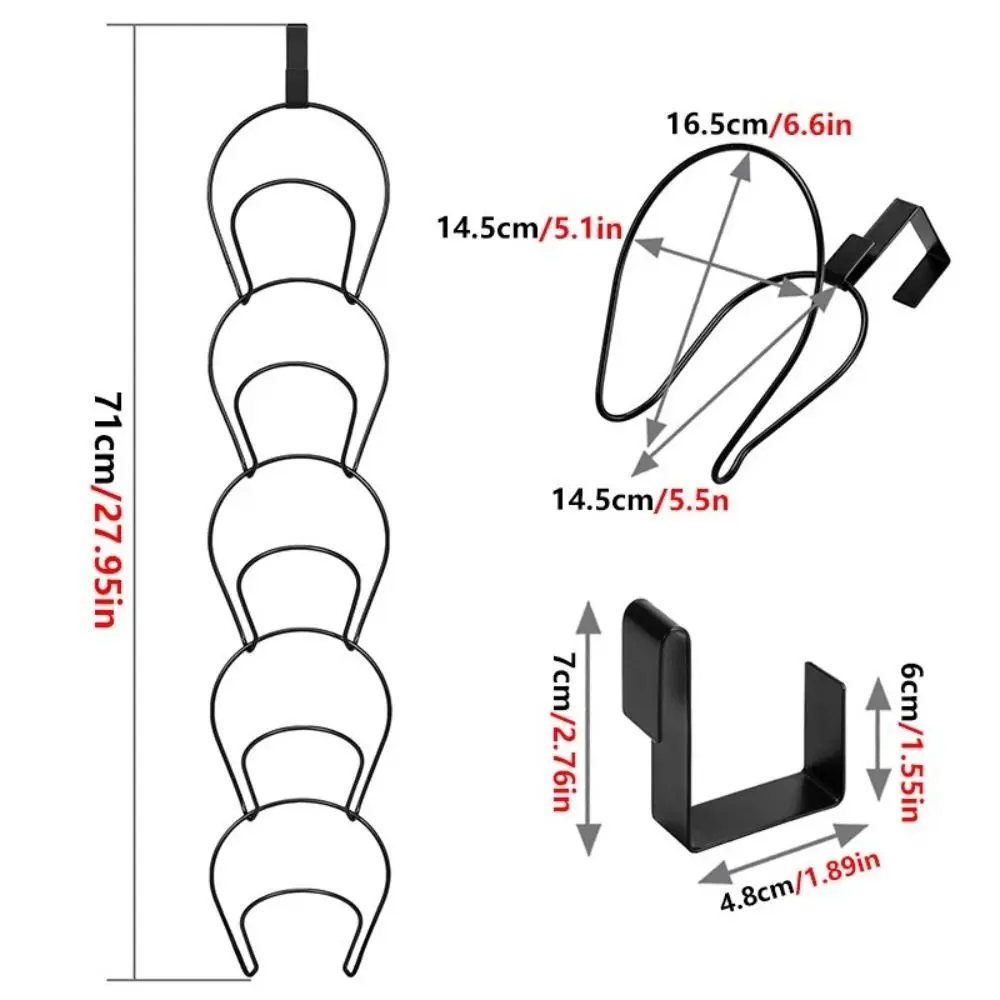 5pcs Stable Baseball Cap Door Hanging Rack Sturdy Rust-resistant Hat Display Holder Space Saving Stackable Hat Storage Rack