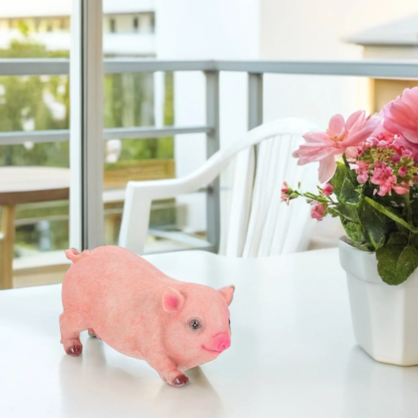 

71x35x39 Inches Resin Pig Statue Cute Animal Sculpture for Garden Yard Patio Outdoor Decor Lawn Ornament Animal Statue