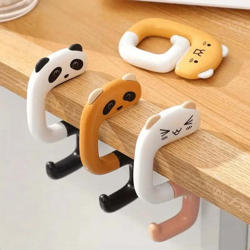 1-3Pcs Travel Portable Cute Handbag Hook, Securely Hangs On Any Desktop, Plastic Design With Stretchable Handle