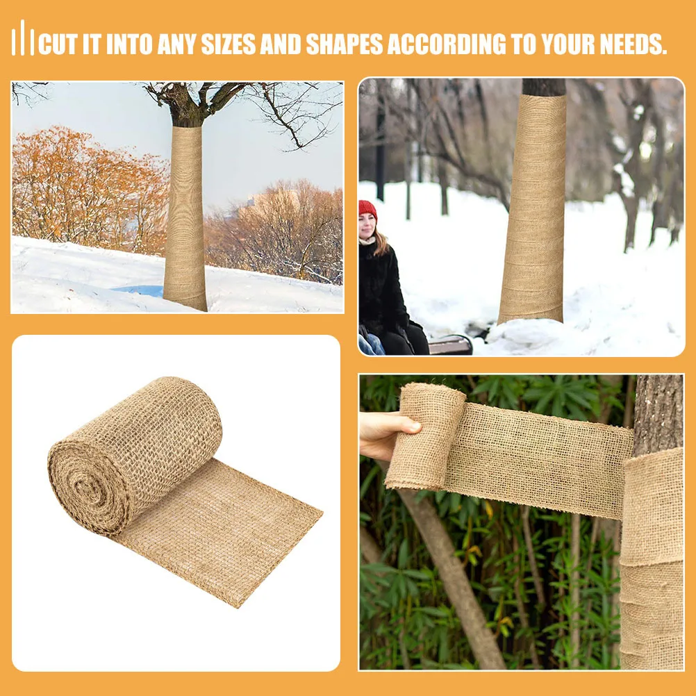 

20Cm X 5M Reusable Tree Trunk Protector Wrap Natural Burlap Bandage for Frost Sunlight Insect Damage Garden Plant Care