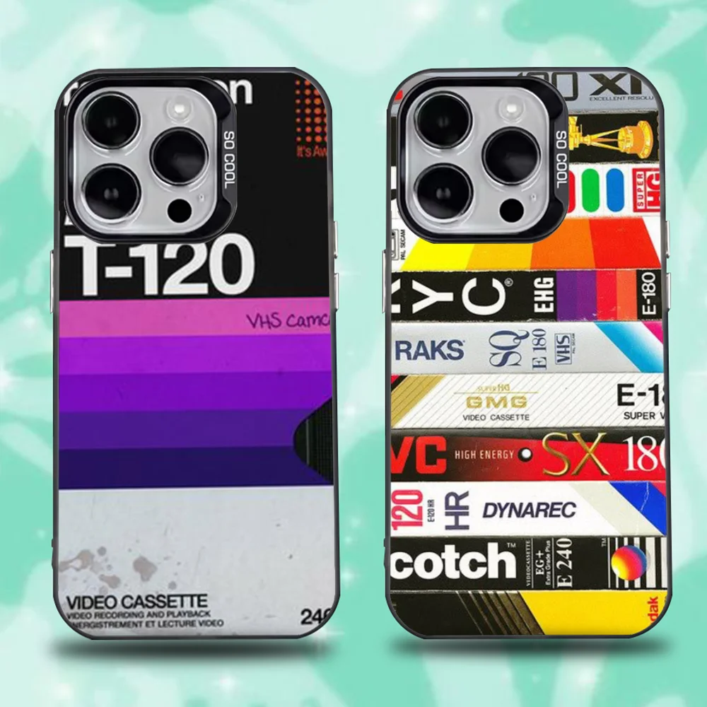 

Retro VHS Video Tape Phone Case For iPhone 16,15,14,13,12,11,Pro,Max,Plus,Mini,XS,SE Anti Fall Black Matte Hard Bumper