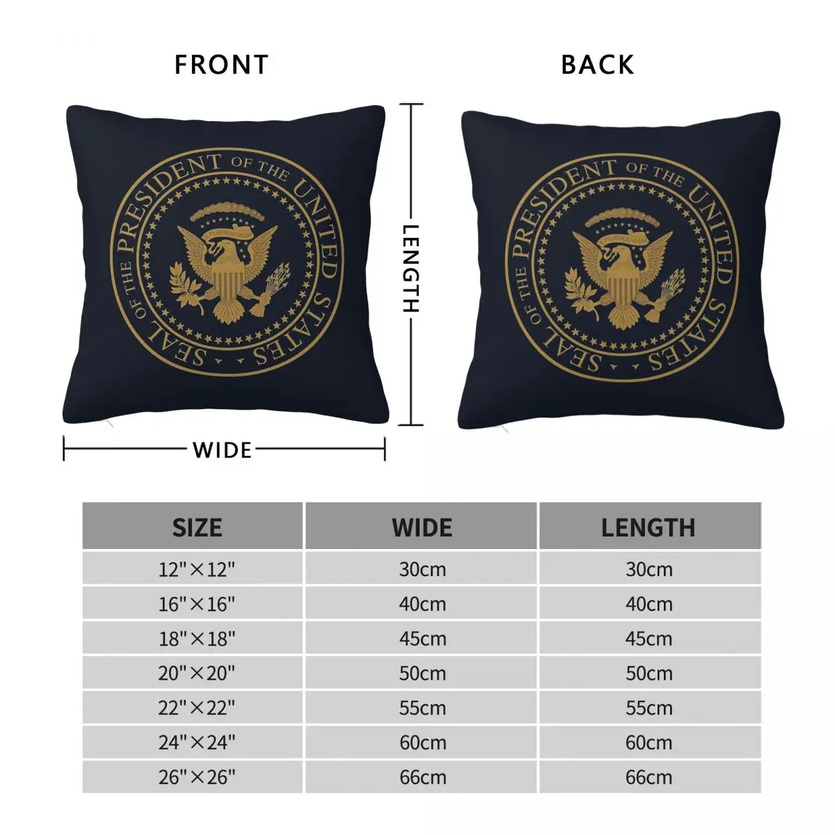 United States Presidential Seal Square Pillowcase Polyester Linen Velvet Printed Decorative Throw Pillow Case Bed Cushion Cover