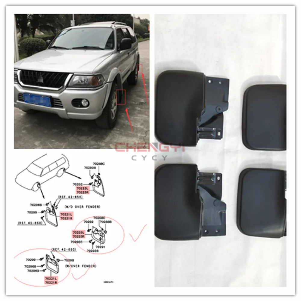 

1PC Car MudflapFor Pajero Montero Sport K86W K89W K96W K97W (6G72-3.0)Fender Mud Guard Flap Splash Mudguard MR463741 MR463742