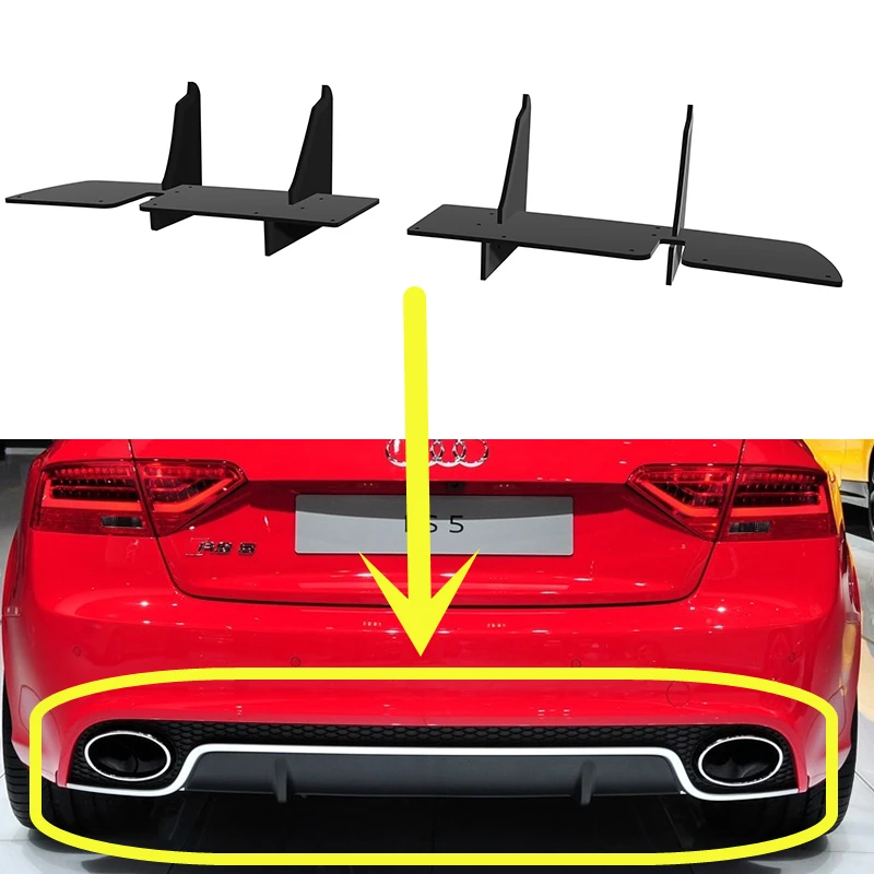 Use For Audi RS5 RS 5 Coupe 2011--2014 Year Rear Diffuser Bumper Lips Spoiler Splitter Body Kit Accessories