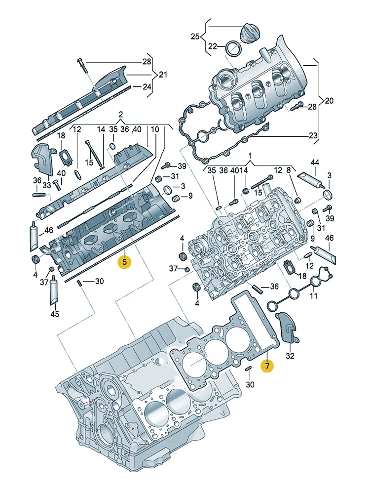 BOICY Cylinder Head Gasket for Audi A6/S6 Avant quattro 2005 - 2008 2.4 06E103148P 06E103148J 06E103149P 06E103149J