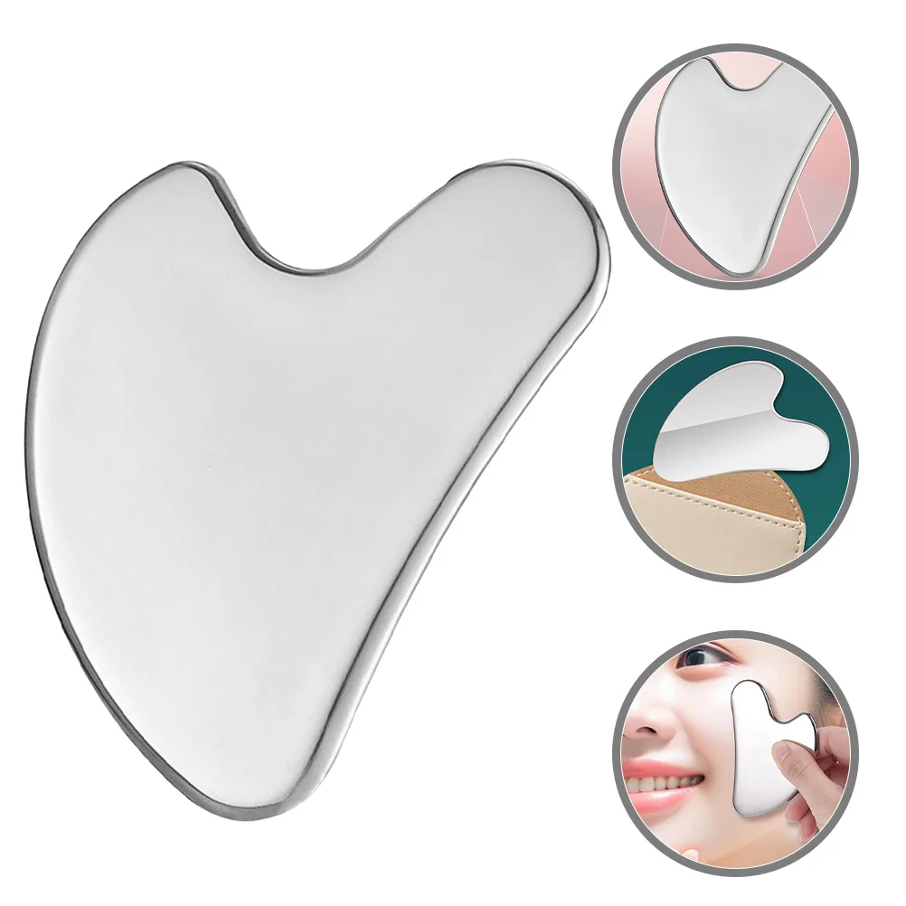 Face Guasha Scraping Tool Heart Face Massager Stainless Steel Material Fine Craftsmanship Comfortable Grip No Scratch