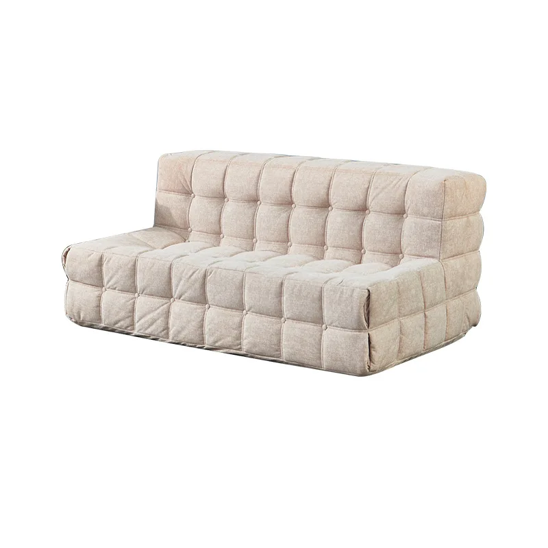 Italian minimalist three-person sofa, pure sponge waffle sofa