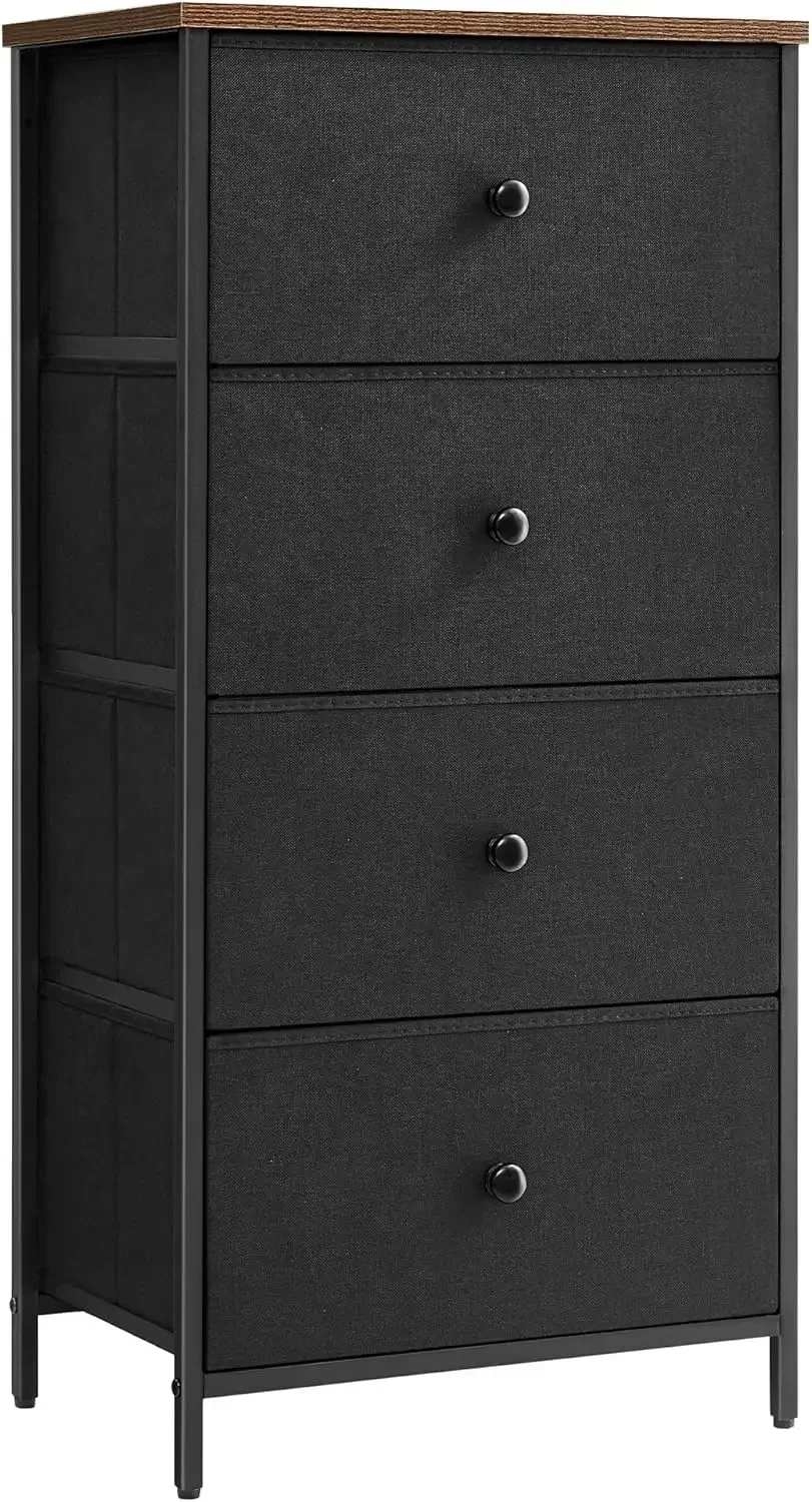 Bedroom, Fabric Dresser with 4 Metal Frame, Small Chest of Drawers, 11.8