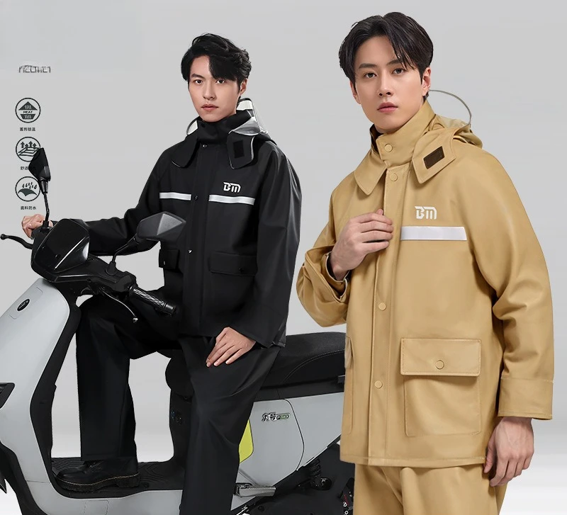 

Full Body Waterproof Men's Raincoat Set Heavy Rainproof Motorcycle Long Style Thickened Adult Riders