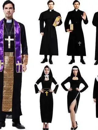 

Halloween Cosplay Priest And Nun Costumes Women's Traditional Chinese Ethnic Stage Performance Clothing Spring 2026 New Arrival