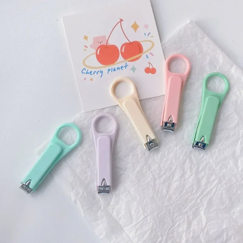 Korean INS Fashion Macaron Color Nail Clippers Cutter Baby Nail Care Nail Trimmer Household Kids Girls Folding Nails Scissors