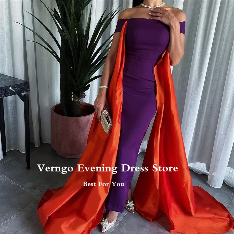 Verngo – robe de soirée pour femmes, Simple, épaules dénudées, manches courtes, tenue de bal, de fête, de célébrité, dubaï