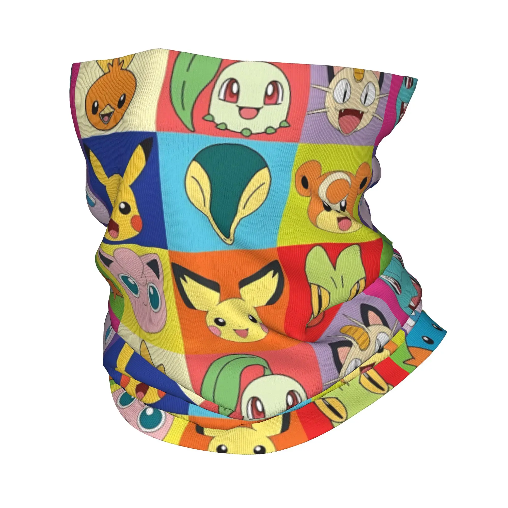 Pañuelo para el Cuello con Diseño de Pokémon, Estampado de Jigglypuff y Pikachu, Bufanda Cálida para la Cabeza, para Correr, para Hombres, Mujeres y Adultos, Lavable