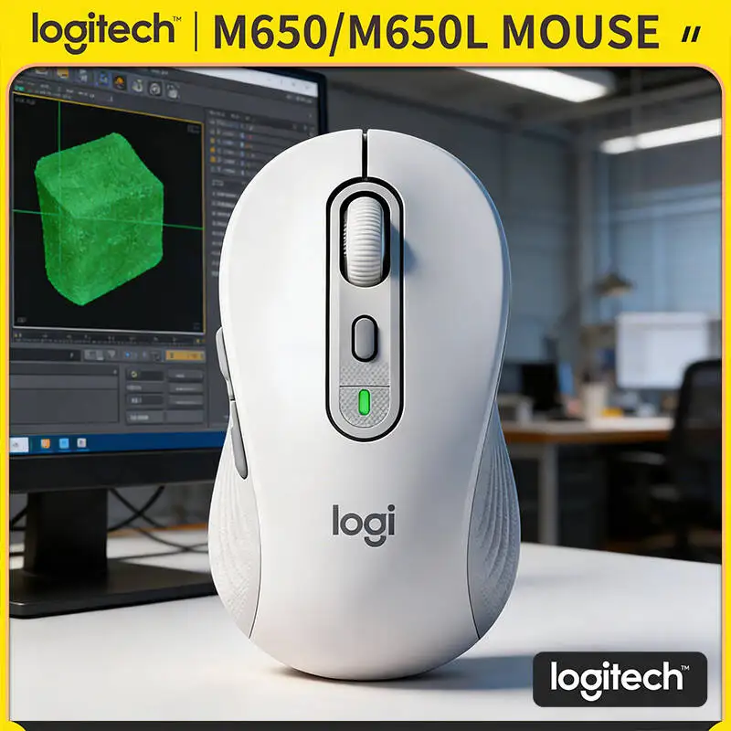 

Logitech M650 Signature Wireless Mouse - Recycled Plastic Body, 90% Reduced Click Noise, 10m Range, 20-Month Bluetooth Use