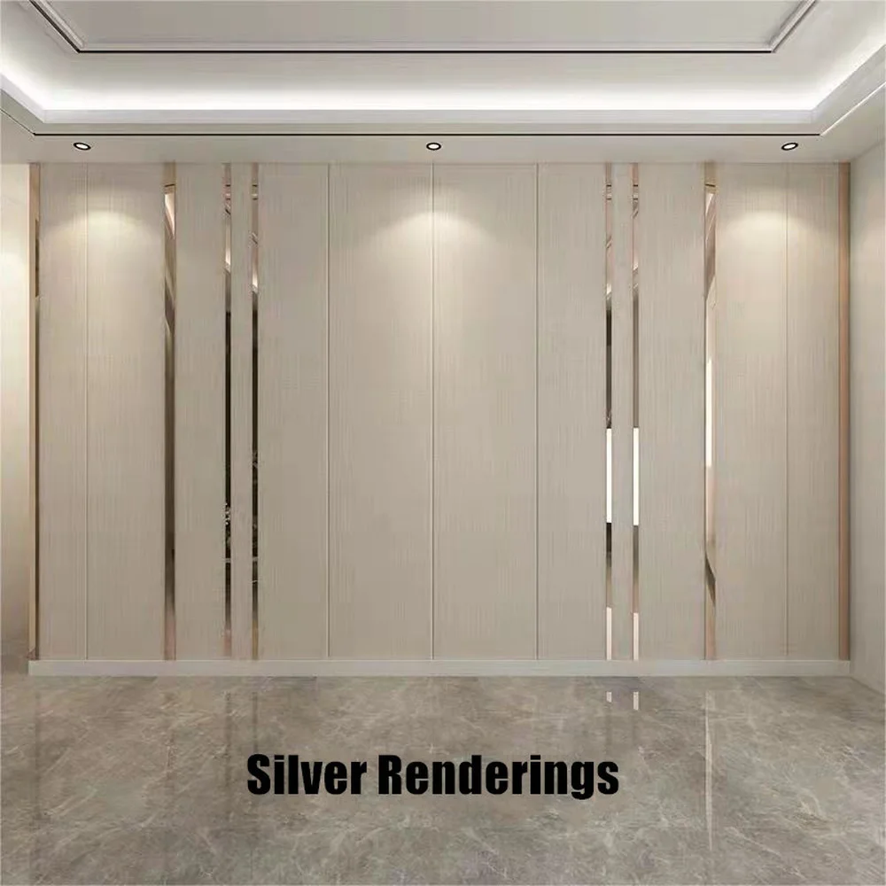 Custom Made Long Mirror Stainless Steel Flat Molding Line 3D Wall Sticker for Mirror Furniture Decal Living Room Decoration