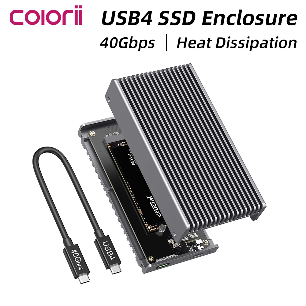 40Gbps M.2 NVMe SSD Enclosure Case M.2 to USB 4.0 Adapter for M.2 NVME USB Type C Gen External Enclosure SSD Box Case
