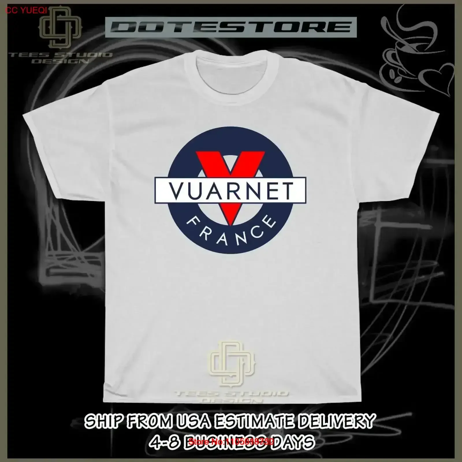 New Vuarnet France Sunglasses Logo Men's T Shirt American Dotees vintage Washed streetwear Soft designer clothes Casual