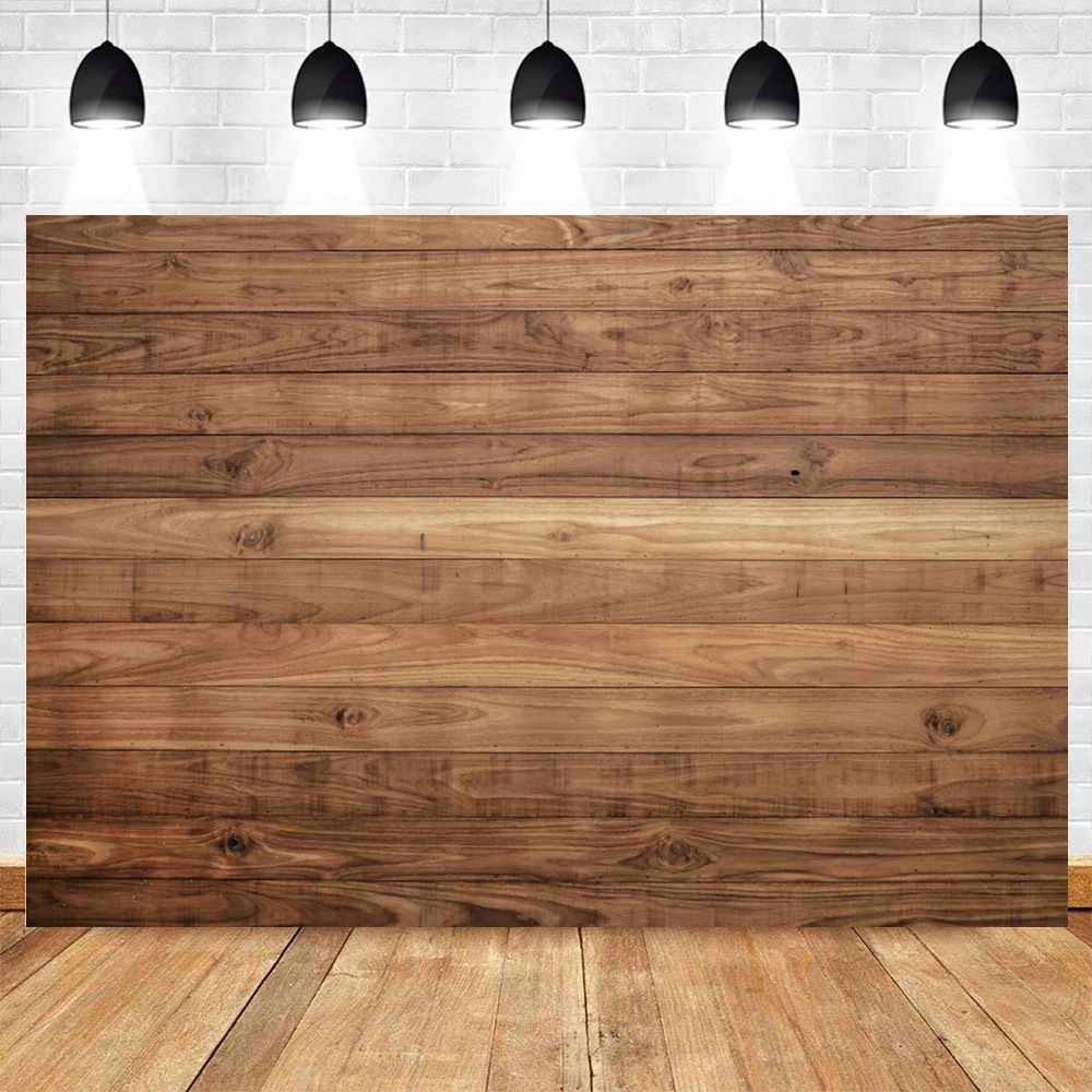 Rustic Wood Background for Photography Brown Wooden Baby Shower Birthday Decoration Kids Pets Portrait Backdrop Photo Studio