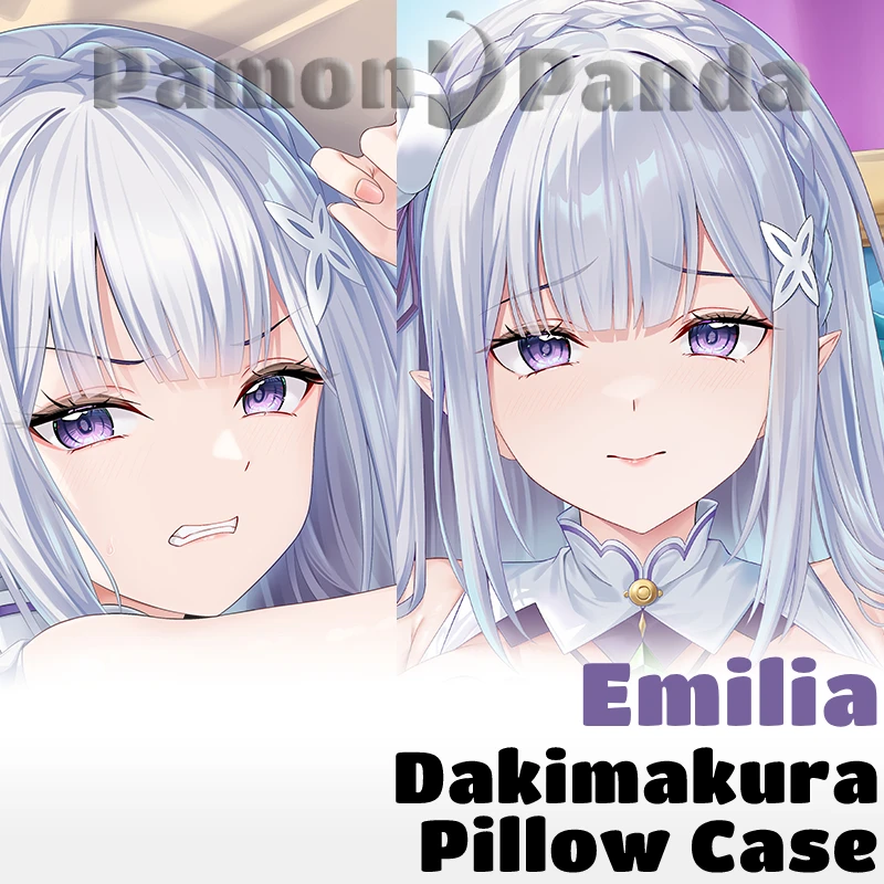 Emilia Dakimakura Re Zero Start Life Pillowcase Hugging Full Body Sexy Pillow Case Cushion Cover Home Bedding Decor Otaku Gift