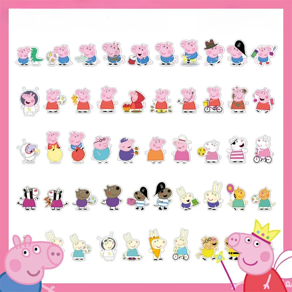 5pcs Peppa Pig Cute Fridge Magnets Stickers For Kids Children Letter Refrigerator Early Education Colorful Magnet Stickers toys